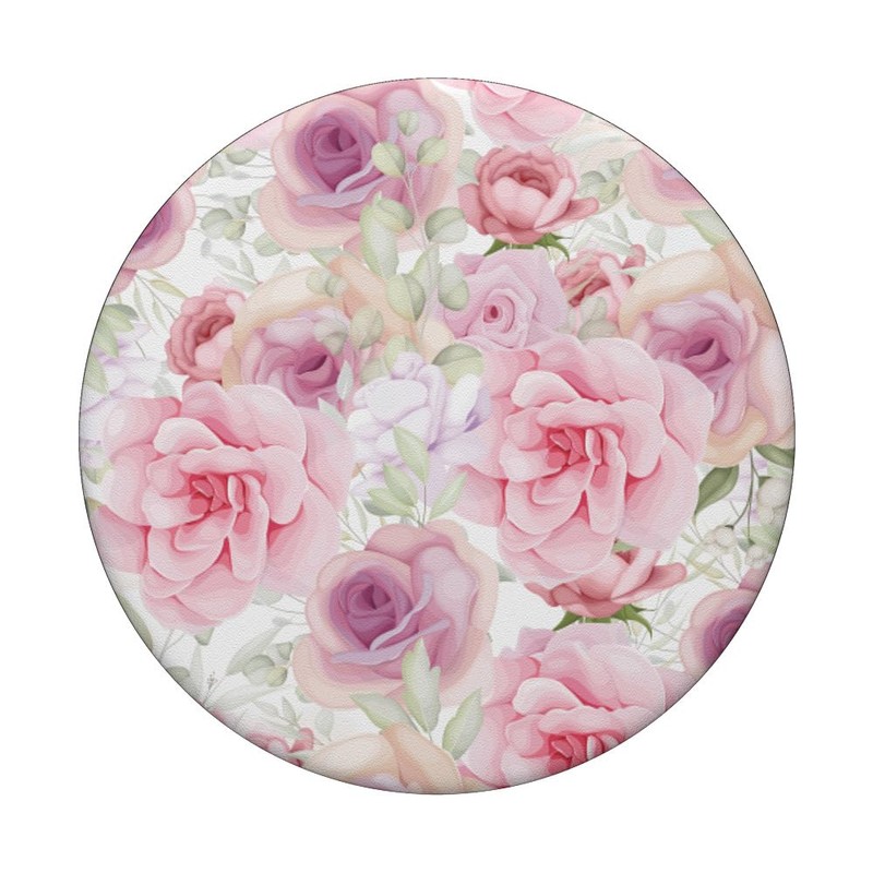 Aesthetic pattern roses flower pink roses pop sockets with interchangeable