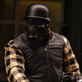 QUICKOOL DOT Certified German Style Motorcycle Half Helmet, Vintage ABS Lightweight Helmet for Adults, Retro Half Face Helmet for Cruiser Scooter Chopper (Matte Black,M)