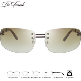 The Fresh Minimalist Rimless Sunglasses for Men Women - Exquisite Packaging - FR1M4012 (02-Brown, Brown Gradient)