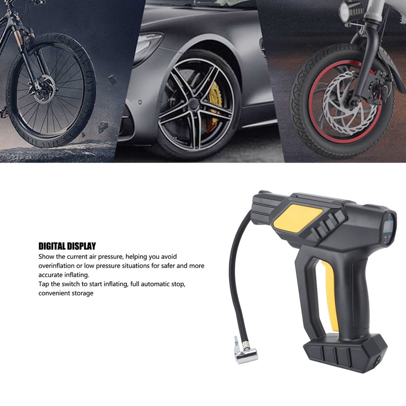 Car Cordless Air Pump Portable Efficient Digital Display Handheld Tire
