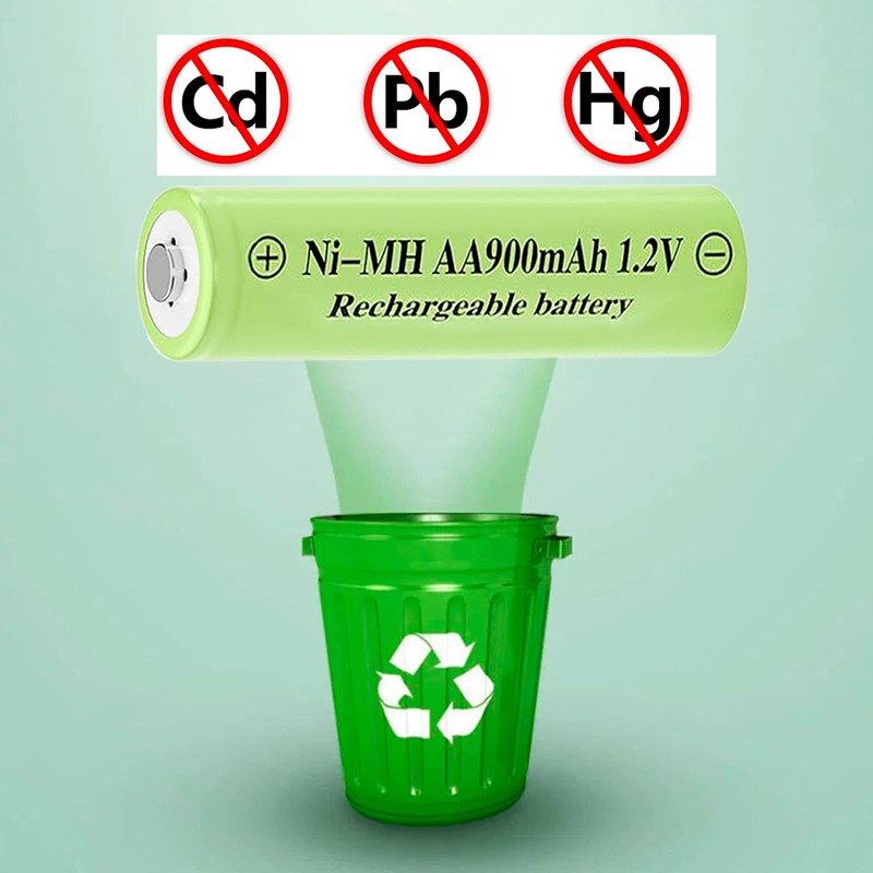 Lombaour 1.2 Volts AA Size 900mAh Rechargeable Batteries,Double A NIMH