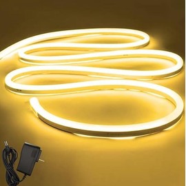 EASYTAO Tira Led Neón 5M 600 LED, IP65 Impermeable, Luces LED Flexible de Decoración para Adecuado TV, Salón, Dormitorio, Cuarto (Blanco Cálido)