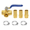 Joywayus 3 Way L-Port 1/4" Female Thread Ball Valve with