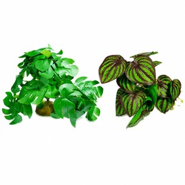 2 Pc Reptile Plants for Terrarium Decor,Amphibian Habitat Decor,Fake Plant