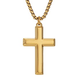 VIPV Cross Necklace for Men Gold Silver Black Stainless Steel Cross Pendant Necklace Gold Necklace Jewelry Crucifix Cross Nail Charms