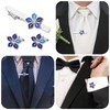 Flower Tie Clips Cufflinks for Men Tie Clip and Cufflink