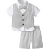 mintgreen Infant Formal Suit Short Sleeve Set, Light Grey, 3-4
