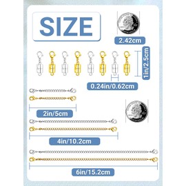 Evnlo Necklace Extenders for Women and Magnetic Necklace Clasp, Gold and Silver Chain Extender for Jewelry Bracelet Anklet