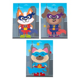 Fun Express Superhero Animals Sticker Scenes - 12 Pc
