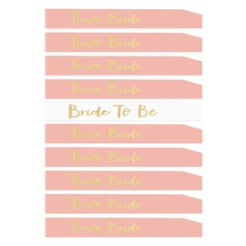 10 Pcs Bride Team Sash Set with White Bride Sash for Hen Party & Bridal Shower Decorations (Rose Gold, White)