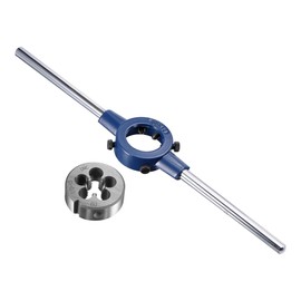 uxcell Round Die Stock Handle Wrench Set, 1/2-13 UNC Threading Die and 38mm (1-1/2") Die Holder (Fits: 26mm-38mm OD Die / M12-M16 Thread Die) Adjustable for Bolt Thread Repair