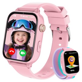 Smartwatch Children's GPS and Phone, 4G Watch Children's Smartwatch with Video Call, Voice Chat, School Mode, WiFi, SOS, Camera, Games, Alarm Clock, Pedometer, Children's Watch for Girls Boys 4-12