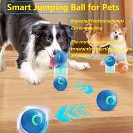 Smart Jumping Ball for Dogs - Interactive dog toys，Smart Jumping Ball Dog Toy，Interactive Vibrating Bouncing Balls with Automatic Motion, Chew-Resistant Design for All Dogs & Cats - 2PCS(Blue+Orange)