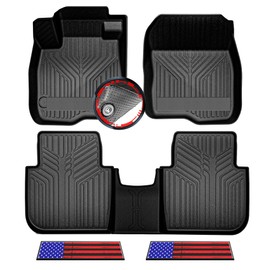 Anti-Slip 5pcs All-Weather Car Floor Mats for 2023 2024 Honda CR-V (Include Hybrid) | Rubber Floor Liners with Weather Strips | Automotive Carpet for Winter, Ski, Hunting, Camping