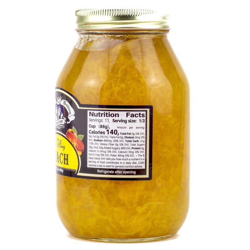 Amish Wedding Peach Pie Filling 32 Ounces (Pack of 2)