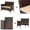 Yard Patio Furniture Set 4 Pcs Outdoor Wicker Sofas Rattan