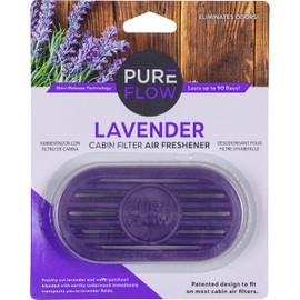 Pureflow Cabin Filter Air Freshener with Odor Eliminator – Fits on Most Car, Truck, and SUV Cabin Air Filters - Lavender (1 Pack)