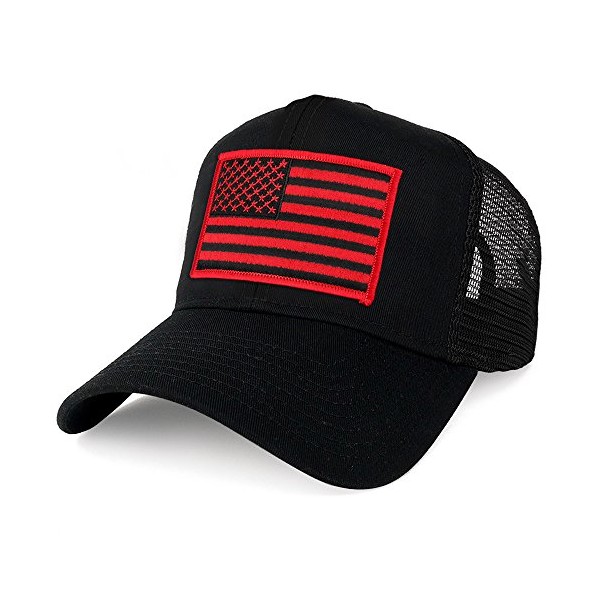 Armycrew XXL Oversize Black Red USA Flag Patch Mesh Back