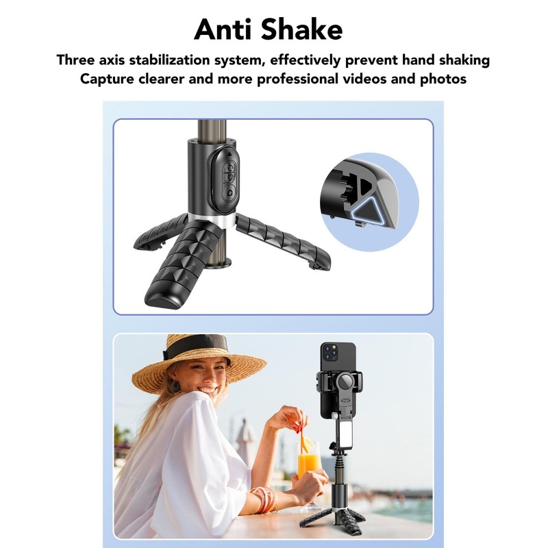 Handheld Phone Stabilizer, Q18 Anti-Shake Handheld Gimbal Stabiliser, Bluetooth Connection