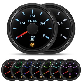 52mm Boot Fuel Level Messgerät 240-33/0-90/0-190ohm/10-180/240-30ohm Leere-Volle mit 7 Farben Hintergrundbeleuchtung Für Auto/Boot/Yacht/Marine/Motorrad