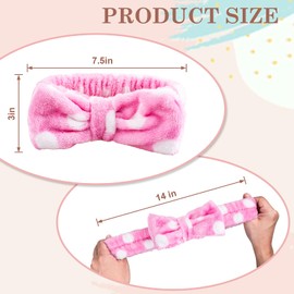 Skincare Headband, 9 Pcs Spa Headband for Washing Face, Microfiber Makeup Headbands for Women Girls, Face Wash Skin Care Headband, Facial Make Up Hair Headband, Bow Shower Fuzzy Hair Band for Teens