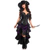 Top Drawer 4 PC Purple/Black Premium Pirate Corset Costume (Small)