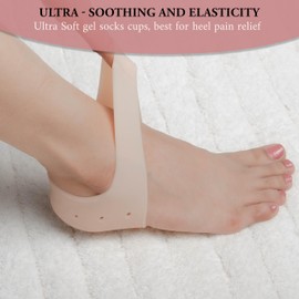 Wonder Care - Paar 1 und 2 Fersenschoner aus Silikon, spenden Feuchtigkeit für die Fersen, schützen rissige Fersen, lindern Blasen, stützen Fersensporn bei Plantarfasziitis, Gel-Fersensocken, dehnbar