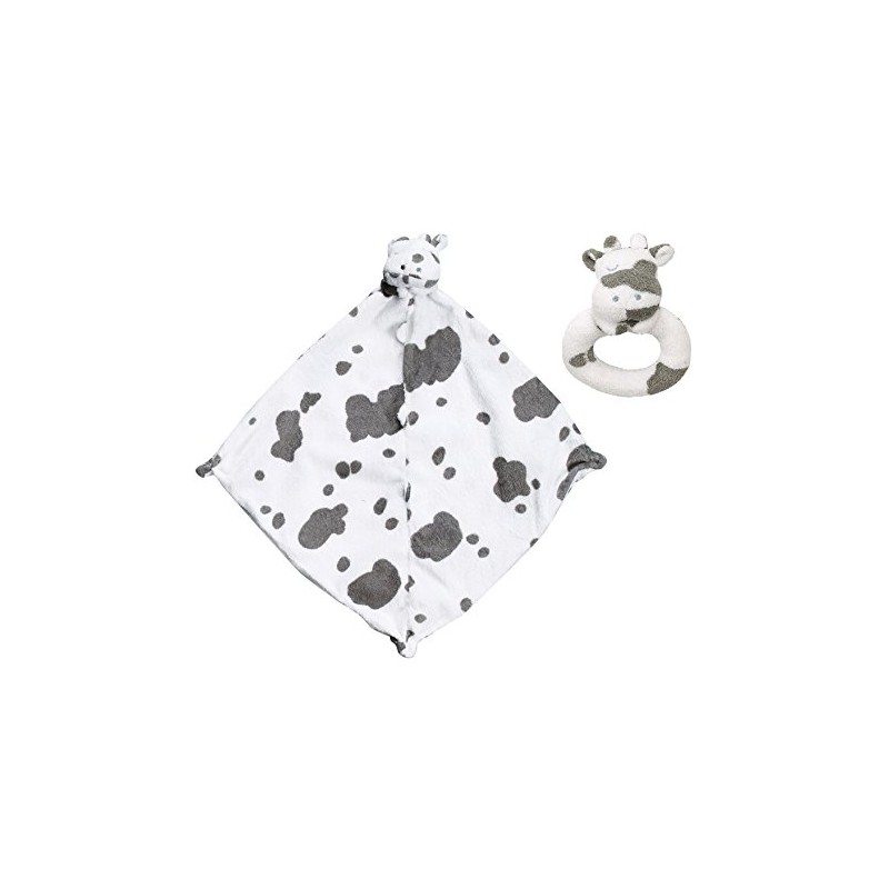 Angel Dear Cow Blankie & Ring Rattle Set.