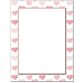 Stamped Hearts Letterhead Laser & Inkjet Printer Paper (100 Pack)
