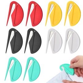 Pack of 10 Envelope Openers, Plastic Slitter, Small Envelope Opener, Efficient Letter Opener Tool for Wrapping Mail and Paper (Red, Green, Yellow, Black, White)
