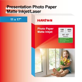 HARTWII 120 Sheets Matte Presentation Paper 11x17 48lb 180gsm Photo Paper for All Dye Ink Inkjet Printers