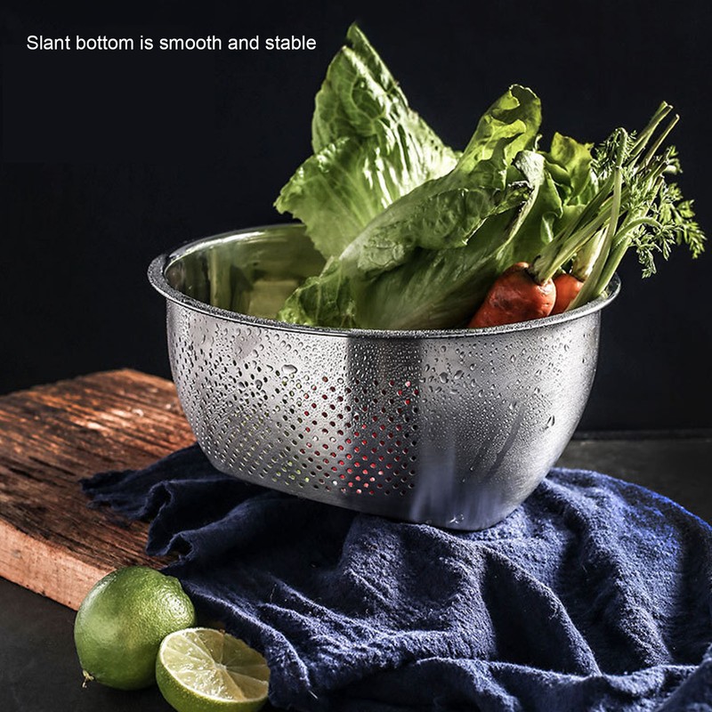 Drain Basket Stainless Steel Rice Sieve Thickened Vegetable Washing Drainer