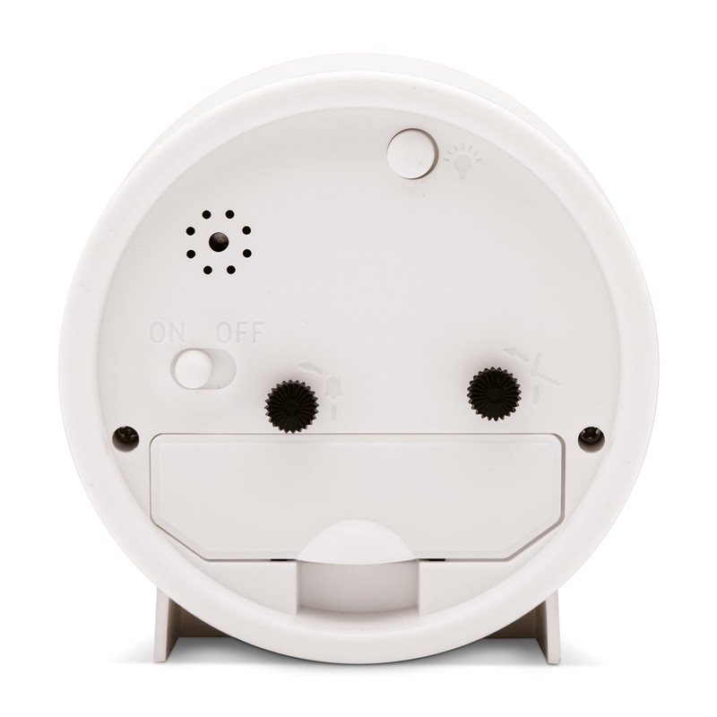 Acctim Gaby Small Analogue Contemporary Bedside Alarm Clock (White)