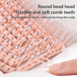 Detangle Hair Brush,Soft Massage Hair Comb for Women,Detangling Straight,Curly,Wet&Dry Hair Reducing Hair Breakage and Frizzy (Pink)