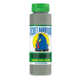 Secret Aardvark Serrabanero Hot Sauce - Serrano & Green Habanero Hot Sauce, Green Spicy Sauce, Non-GMO, Low Carb, Low Sugar Marinade - 8 fl oz 1 Pack