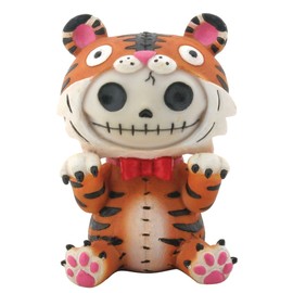 SUMMIT COLLECTION Furrybones Tigrrr Signature Skeleton in Tiger Costume Wearing Red Bow Tie