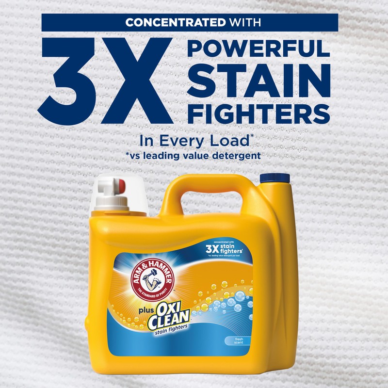 ARM & HAMMER Plus OxiClean Stain Fighters Liquid Laundry Detergent,
