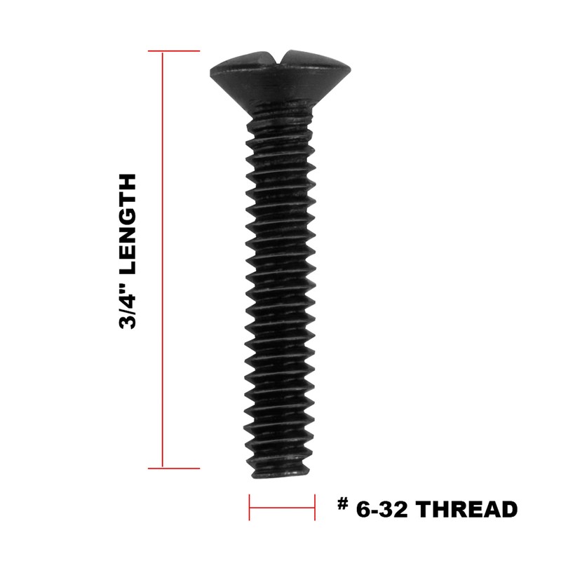 Henne Bery 3/4" Long 6-32 Thread, Oval Head Milled Slot