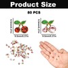 80PCS Mini 3D Cherry Nail Charms, Rhinestones Cherry Gems Studs
