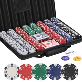 LUOBAO Poker Chips Set,500 Pcs Poker Chips for Texas Holdem ,Blackjack Poker Games,Pokeno Gambling Chips Kit Casino Chip for Texas Hold em,11.5g Clay Poker Set Briefcase,Black Jack Chips Set with Case