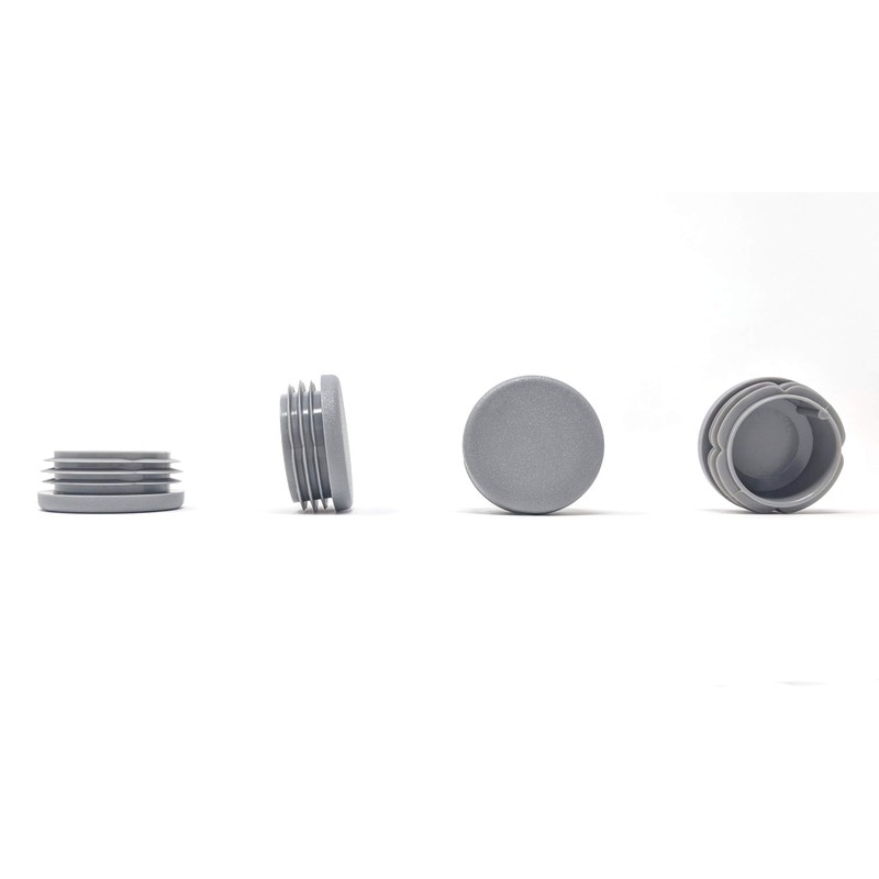 40mm Plastic End Caps, Grey Tube Inserts Bungs, Pack of