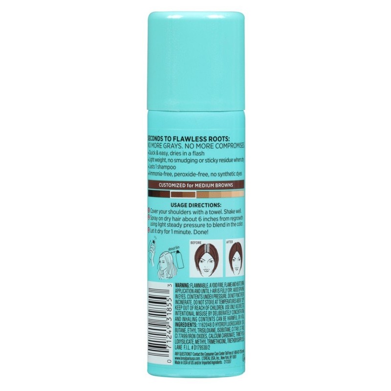 Loreal Root Cover Up Spray Medium Brown 2oz (2 Pack)