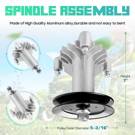 ILONPA (2 Pack) 130794 532130794 582922301 Spindle Assembly with 153535 Pulley for Husqvarna Craftsman Poulan 38 42 inch Deck YT150 YT160 YT180 YT190 YTH130