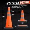 RoadHero 28 Inch Collapsible Traffic Safety Cones with Black Weighted