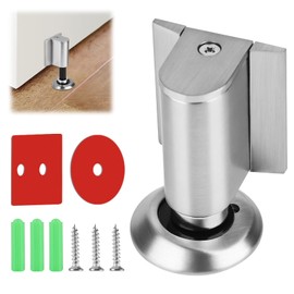 Magnetischer Türstopper Magnetic Door Stopper - Türstopper Boden Edelstahl, Türhalter ohne Bohren Selbstklebend, Höhenverstellbarer Türpuffer Wandschutz für Schlafzimmer Küche Büro Bäder