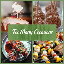 BambooMN 6 mm thick bamboo half-point candy apple, corn dog, multi-purpose skewers, various lengths, 5.5 inches, natural