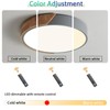 LuFun Dimmable Ceiling Lights,24W Grey Round Modern Wood Flush Mount