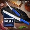 DRAGON RIOT Carving Knife Set for Meat 6 Inch Curved
