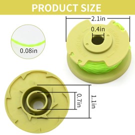 SYOWADA 9Pcs AC80RL3 Trimmer String Spool Replacement for Ryobi One Plus+ Cordless Trimmers 18V 24V 40V Weed Wacker 0.08 Inch 11Ft String Trimmer Line
