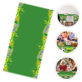 ULTECHNOVO Wear Resistant Soccer Theme Table Cover Reusable Tablecloth for Parties Birthdays and Outdoor Events for Summer Gatherings and Sports Celebrations